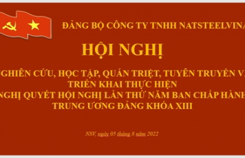 Thép Việt - Sing tổ chức Hội nghị nghiên cứu, học tập, quán triệt Nghị quyết Trung ương 5 khóa XIII của Đảng