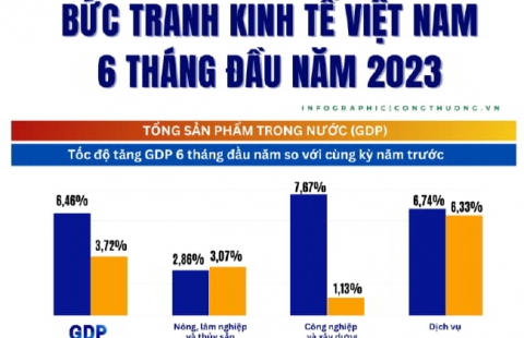 Infographics | Nhiều gam màu sáng trong bức tranh kinh tế Việt Nam 6 tháng đầu năm 2023